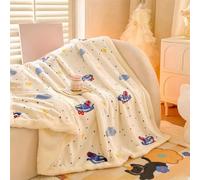 Copriletto in pelliccia sintetica, Coperta decorativa universale double face in lana di latte for tutte le stagioni, calda e soffice, morbida coperta for il letto(E,150 * 200cm)