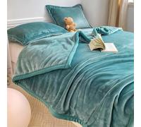 Copriletto in pelliccia sintetica, Pile corallo a righe blu, morbido e confortevole, universale for tutte le stagioni(Cyan,200 * 230cm)