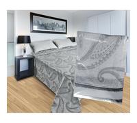 Copriletto jacquard letto estivo misto cotone cachemire grigio Made In Italy