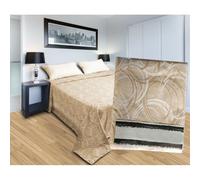 Copriletto jacquard letto estivo misto cotone cerchi nocciola Made In Italy