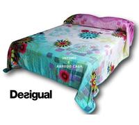 Copriletto leggero estivo DESIGUAL MOJITO in 100% Cotone. Singolo, 1 piazza