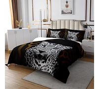 Copriletto leopardato bianco pantera copriletto per bambini ragazzi ragazze nero Safari ghepardo trapunta set 3D animale selvaggio Vivid Decor set di biancheria da letto collezione 2 pezzi 170X230cm