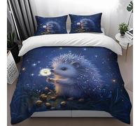 Copriletto Matrimoniale Animali Blu In Morbida Microfibra Copriletto Matrimoniale Con Zip Invisibile,Set 2 Federe 50 X 75 Cm (260X240Cm)