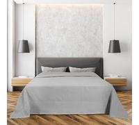 copriletto matrimoniale cotone letto 2 piazze coperta grigio Nido D'ape Waffle