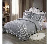 Copriletto Matrimoniale Cotone, Trapuntato Copriletti Matrimoniali Trapuntati Trapunte Eleganti Con 2 Federe Copriletto Set 3 Pezzi,E-245x265cm