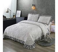 Copriletto Matrimoniale Cotone, Trapuntato Copriletti Matrimoniali Trapuntati Trapunte Eleganti Con 2 Federe Copriletto Set 3 Pezzi,C-245x265cm