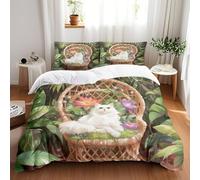 Copriletto Matrimoniale Gatto In Morbida Microfibra Copriletto Matrimoniale Con Zip Invisibile,Set 2 Federe 50 X 75 Cm (260X240Cm)