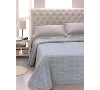 Copriletto Matrimoniale in Jacquard Tinto Filo Cober Ibiziano Azzurro