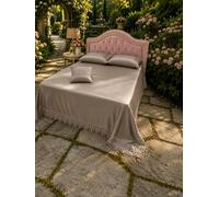 Copriletto Matrimoniale Laura Blasi Versailles/Chantilly Elegante con Balza in Pizzo Macramè con Cuscino Arredo Coordinato, Tessuto Traspirante Alta Qualità, Confezione Regalo in Scatola (Tortora)