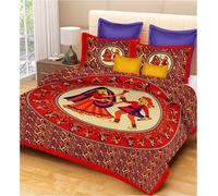 Copriletto matrimoniale stile Rajasthani Jaipur Garbha con 2 federe nuovo