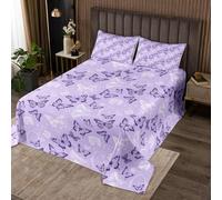 Copriletto per bambini con farfalle, per letto singolo, set copriletto vintage floreale con animali, decorazione per la camera di ragazze e ragazzi, copriletto trapuntato alla moda retrò romantica