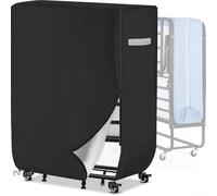 Copriletto pieghevole con corpo in tessuto Oxford, apertura con cerniera e chiusura a coulisse per un'efficace barriera contro polvere e detriti (420D nero)