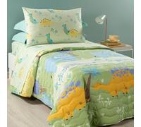 Copriletto Primaverile Jurassic in Cotone Caleffi Singolo/Verde