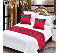 Copriletto, Sciarpa Decorativa, Copriletto in Stile Hotel, Copriletto Singolo, Matrimoniale, Super King Size, Decorazione per La Camera da Letto di Casa. Red 1pc Cushion Cover 45x45cm