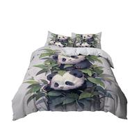 Copriletto Singolo Foglie Di Panda Grigio Trapunta Letto Singolo Poliestere Lavabile Respirazione Morbida Federe Cuscini 50x75 cm Decorazione Casa Copripiumino 175x230 cm