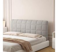 Copriletto Testiera Elastico Universale Imbottito in Velluto - Anti-Graffio per Gatti, Facile da Installare - Adatto per Letti Singoli, Matrimoniali e Piazza e Mezza(Light Gray,100cm(39.3in))