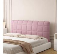 Copriletto Testiera Elastico Universale Imbottito in Velluto - Anti-Graffio per Gatti, Facile da Installare - Adatto per Letti Singoli, Matrimoniali e Piazza e Mezza(Pink,170cm(66.9in))