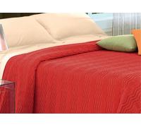 BIANCHERIAWEB Copriletto Tinta Unita in Morbidissima Ciniglia A Onde 100% Cotone Vari Colori Matrimoniale Rosso 5