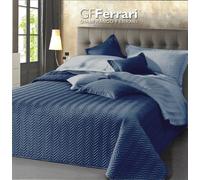 Copriletto Trapuntato Clio 1 Piazza e Mezza Trapuntino Double Face Blu Azzurro