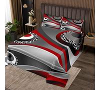 Copriletto trapuntato con geometria a cerchio nero rosso grigio trippy set per donne e uomini stampa leopardata turbine trapuntato traspirante astratto trapuntato set260x240cm