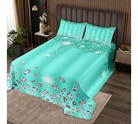 Copriletto trapuntato con glitter argento (senza glitter) Bling Partyations Teal Blue Coverlet per bambini ragazzi ragazze adolescenti Diamond and Jewelry Coverlet Set traspirante doppia dimensione
