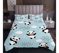 Copriletto trapuntato con motivo a panda per bambini ragazzi ragazze orso stampa della fauna selvatica con motivo a panda gigante trapuntato con 1 federa 2 pezzi per letto 170X230cm