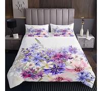 Copriletto trapuntato floreale con giglio per ragazze, motivo floreale, donne, per San Valentino, set copriletto blu, rosa, con 2 federe, 3 pezzi, biancheria da letto240x220cm