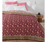 Copriletto trapuntato in cotone stampato a blocchi, Manassi Multicolore 230 x 250 cm