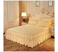 Copriletto Trapuntato King Queen Twin Size Addensare Morbido E Confortevole Gonna Da Letto Copriletto In Pizzo Lenzuolo Singolo Matrimoniale (Color : E, Size : 200x220cm)