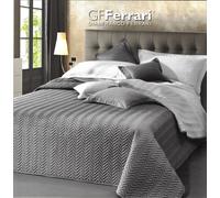 Copriletto Trapuntato Matrimoniale Clio Trapuntino Double Face Grigio Gff