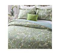 Copriletto Trapuntato Matrimoniale in Rosso con Fiori Verdi Morbido,in Cotone,Copriletti Matrimoniale Singolo una Piazza e Mezza con 2 Federe 48x74cm ( Color : B , Size : Full/Queen 250x230cm-98x90" )