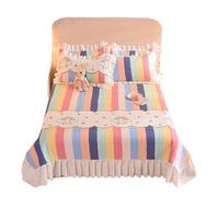 Copriletto Trapuntato Matrimoniale Set copriletto trapuntato stampato addensato in cotone sandwich queen size Lenzuolo singolo matrimoniale(Color3,220 * 245cm3 pcs set)