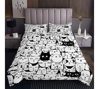 Copriletto trapuntato per bambini con gatto e gatti in 3D con motivo animale trapuntato con 1 federa 2 pezzi per letto 170X230cm