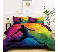 copriletto Trapuntato Sport calcistici low-poly Primaverile, Microfibra Stampata 240x220 Leggero, Anallergico,Trapunta Invernale,Piumone Trapunta Colore