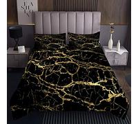 Copriletto trapuntato stampato in marmo chic nero dorato marmo trapuntato copriletto copriletto per bambini donne adolescenti arte astratta copriletto set ultra morbido arredamento moderno 170X230cm