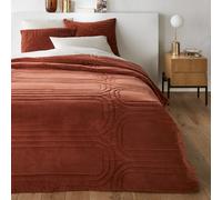 Copriletto trapuntato velluto cotone Honorine Marrone 180 x 230 cm