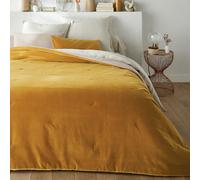 Copriletto trapuntato velluto cotone, Velvet Giallo 230 x 250 cm