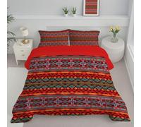 Copriletto Una Piazza E Mezzo Geometria A Croce Trapunte Microfibra Lavabile Stile Occidentale Tradizionale Piumoni Trapunta Durevole Piumino Quattro Stagioni Copriletti Rosso Ruggine 260X230