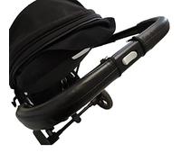 Coprimaniglia per bracciolo in pelle per passeggino compatibile con passeggino Cybex balios Lux Fashion, custodia protettiva per paraurti (nero)