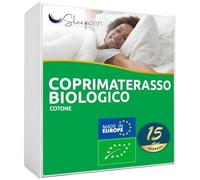 Coprimaterasso 100x200 cm in Cotone Biologico - Certificato Oeko-TEX®, 100% cotone naturale in pile sano e silenzioso - non impermeabile - Made in EU - Angoli Elastici