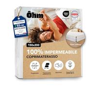 Coprimaterasso 150x200 cm | Impermeabile e Silenzioso | Forma Telo con Fascia 40 cm | Cotone Assorbente e Anallergico | Trattamento Antiacaro | OEKO-TEX | Ôhm