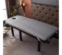 Coprimaterasso antiscivolo in memory foam con foro per il respiro, per salone di bellezza, tavolo spa, grigio, T80 x 190 cm, spessore 2 cm