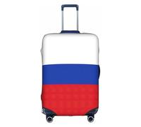 Coprimaterasso con bandiera russa per valigie, trolley, elastica, lavabile, antigraffio, adatta per 45-81 cm, bianco, L
