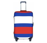 Coprimaterasso con bandiera russa per valigie, trolley, elastica, lavabile, antigraffio, adatta per 45-81 cm, bianco, S