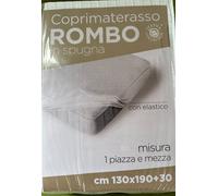 COPRIMATERASSO CON SPUGNA ELASTICO CON ANGOLI SINGOLO MATRIMONIALE PIAZZA 1/2