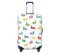 Coprimaterasso con stampa di conigli in diverse pose che saltano e corrono, alla moda, lavabile, resistente ai graffi, Nero , M