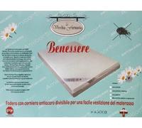 Coprimaterasso con Zip Antiacaro in Cotone Amicor - Traspirante, Anallergico, Lavabile - Chiusura Totale con Cerniera, Protezione Igienica e Comfort per Tutte le Misure di Letto (1 Piazza e Mezza)