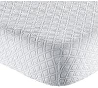 Coprimaterasso confort Spugna Matrimoniale, cm 180x200+30, maxi Proteggi Materasso Elastico con Angoli (bianco, 1 Piazza e Mezza, cm 135x200+30)