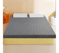 Coprimaterasso da Letto, Coprimaterasso in Memory Foam Quee Size, 4/8cm Coprimaterasso in Schiuma A Ripetizione Lenta TWI, Coprimaterasso da Letto Semirigido con Rivestiment, Gray 4cm, Full/120x200cm