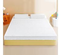 Coprimaterasso da Letto, Coprimaterasso in Memory Foam Quee Size, 4/8cm Coprimaterasso in Schiuma A Ripetizione Lenta TWI, Coprimaterasso da Letto Semirigido con Rivestiment, White 8cm, 150x190cm